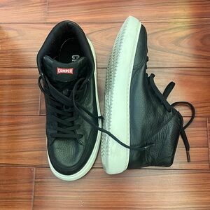 Genuine leather high top sneakers